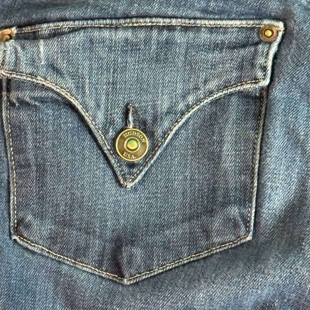 HUDSON womens ROXY Carly Straight Leg Mid-Rise Jean WM429DHK Dark Denim size 26 - Picture 9 of 12